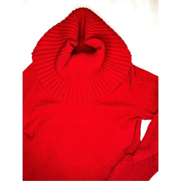 INC Sweater Dress | Red Cowl Neck Cozy Holiday Winter Dress - Picture 8 of 9